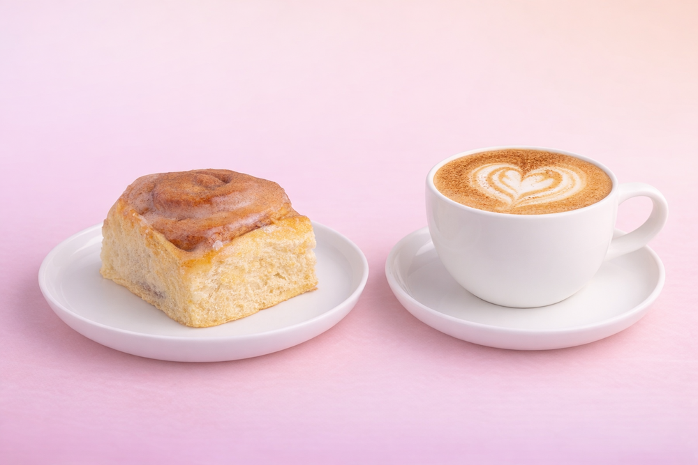 Cinnamon Roll Classic + Cappuccino