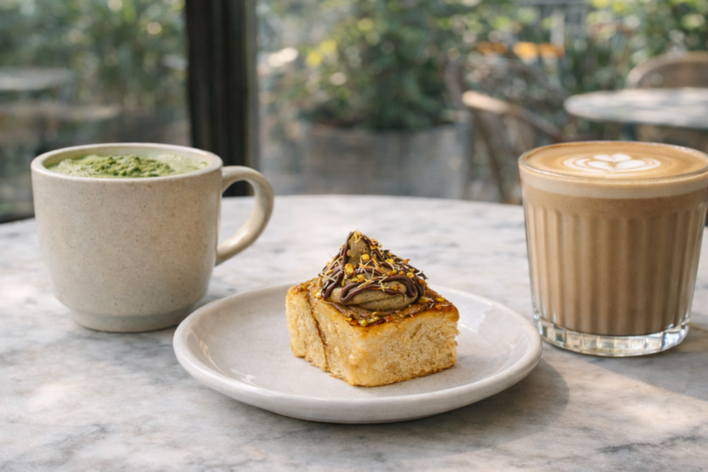 matcha cafe cinnamon roll