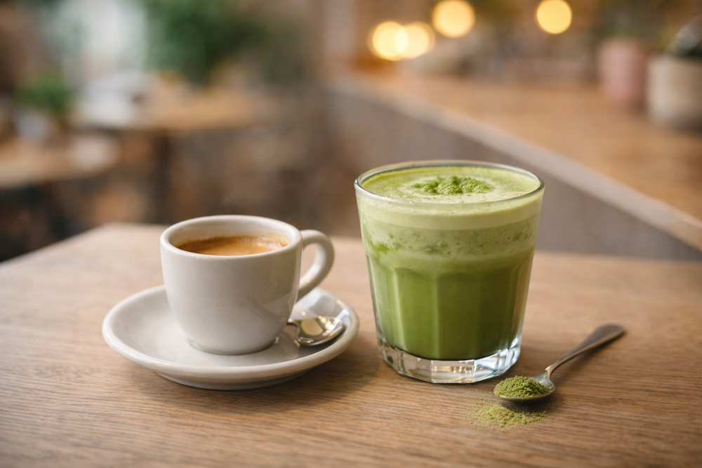que tiene mas cafeina matcha o cafe